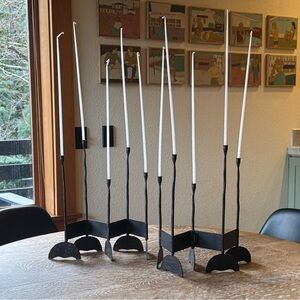 MCM Hand Forged Iron CANDELABRA Set - Free DANSK candles